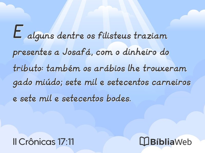 II Crônicas 17:11 em imagem para compartilhar