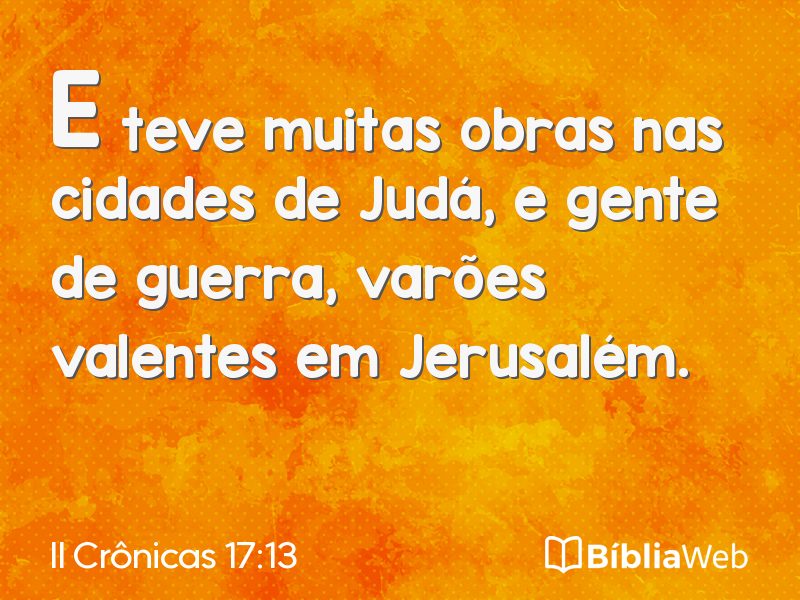 II Crônicas 17:13 em imagem para compartilhar