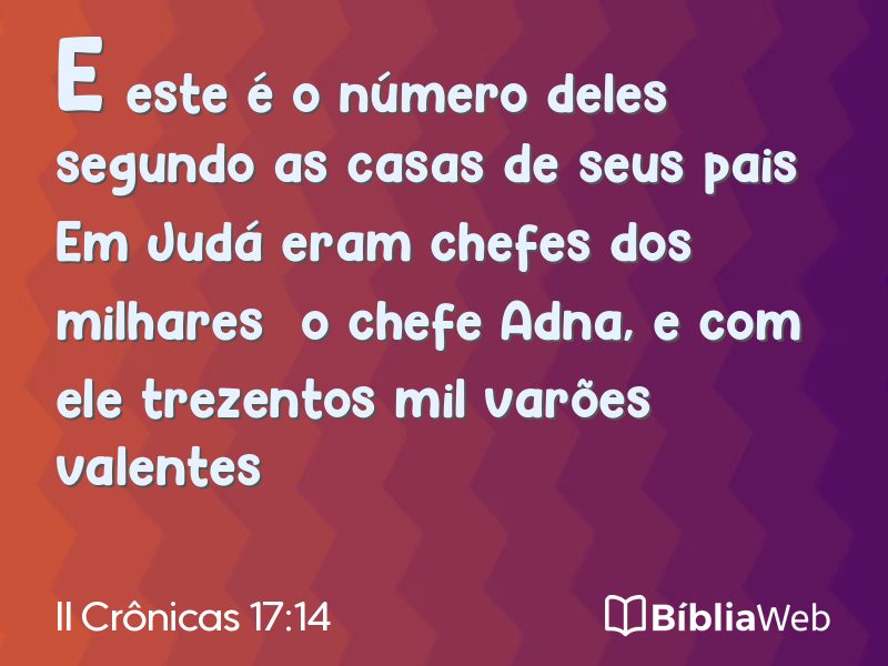II Crônicas 17:14 em imagem para compartilhar