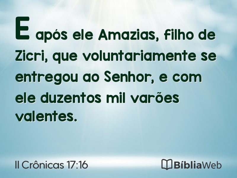 II Crônicas 17:16 em imagem para compartilhar