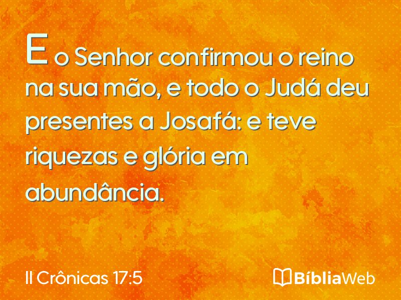 II Crônicas 17:5 em imagem para compartilhar