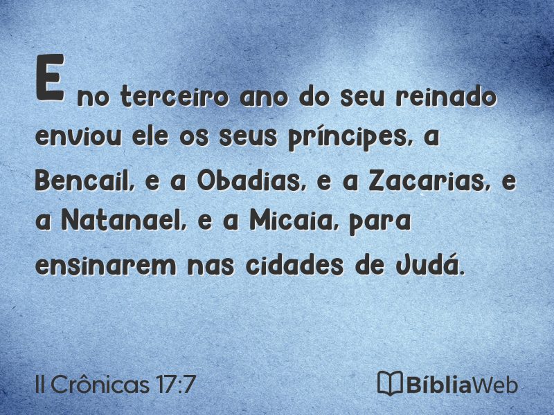 II Crônicas 17:7 em imagem para compartilhar