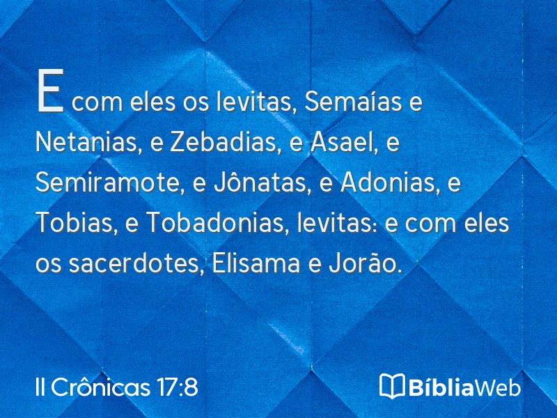 II Crônicas 17:8 em imagem para compartilhar