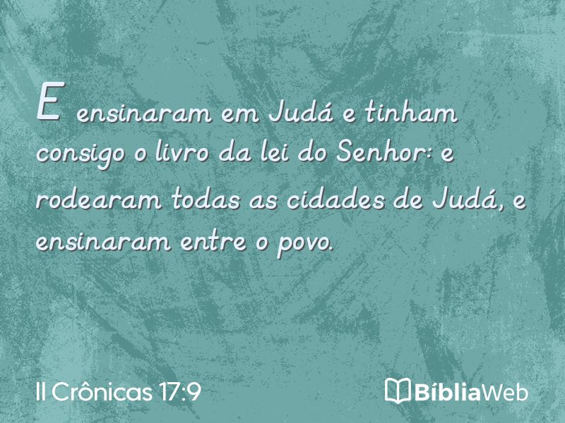 II Crônicas 17:9 em imagem para compartilhar