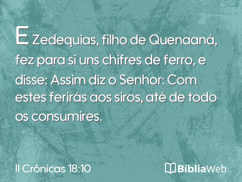 II Crônicas 18:10 em imagem para compartilhar