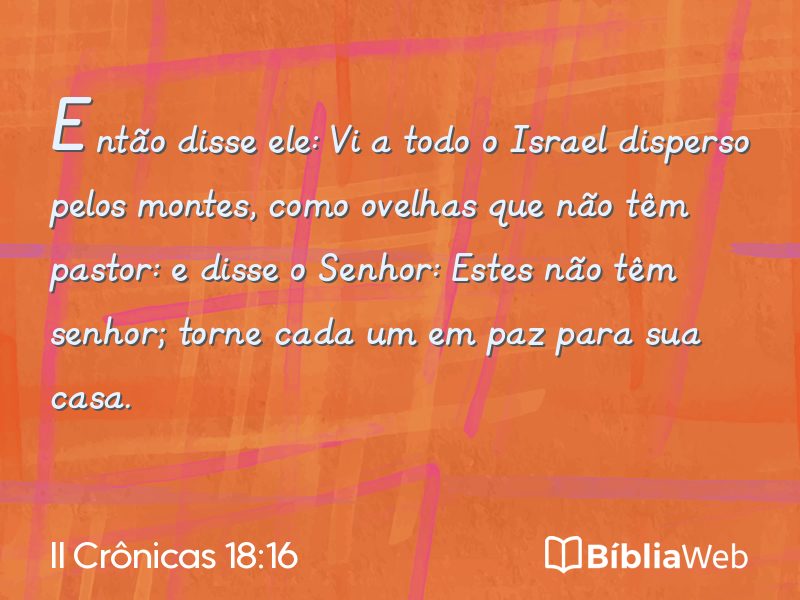 II Crônicas 18:16 em imagem para compartilhar