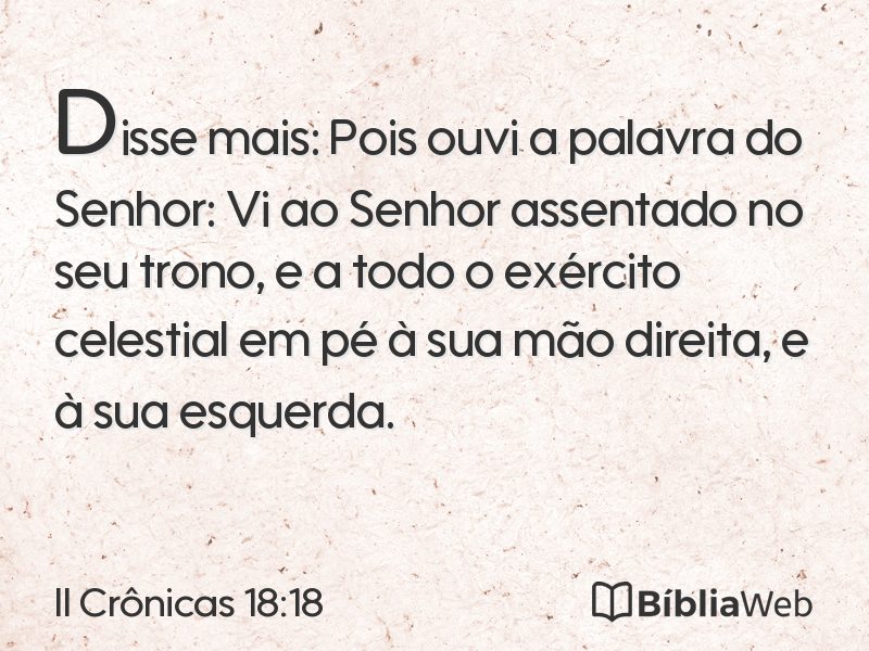 II Crônicas 18:18 em imagem para compartilhar
