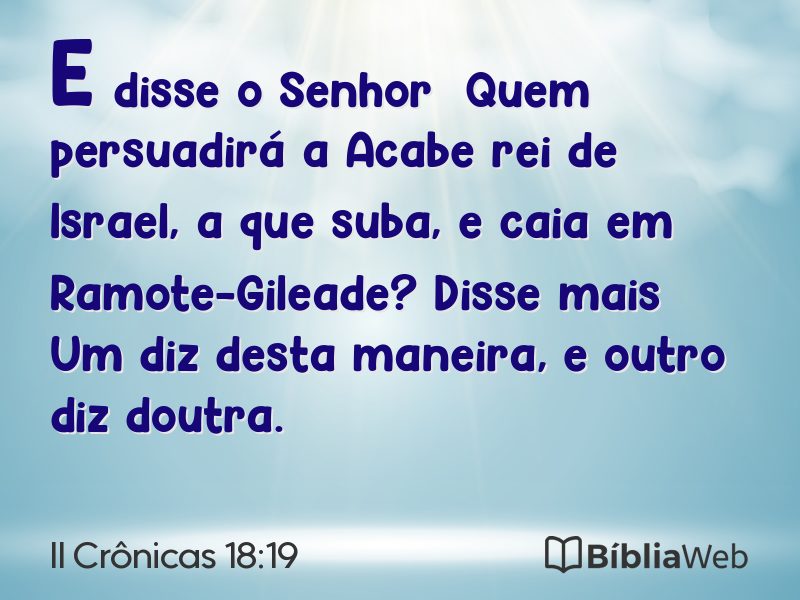 II Crônicas 18:19 em imagem para compartilhar