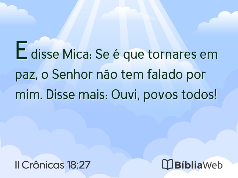 II Crônicas 18:27 em imagem para compartilhar