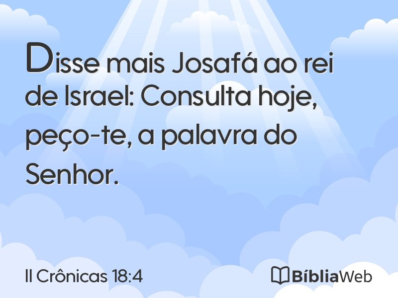 II Crônicas 18:4 em imagem para compartilhar