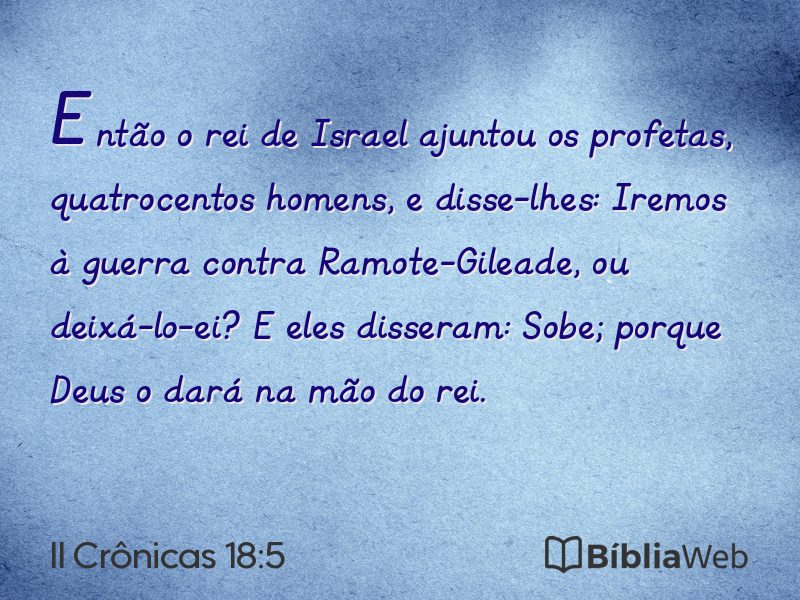 II Crônicas 18:5 em imagem para compartilhar
