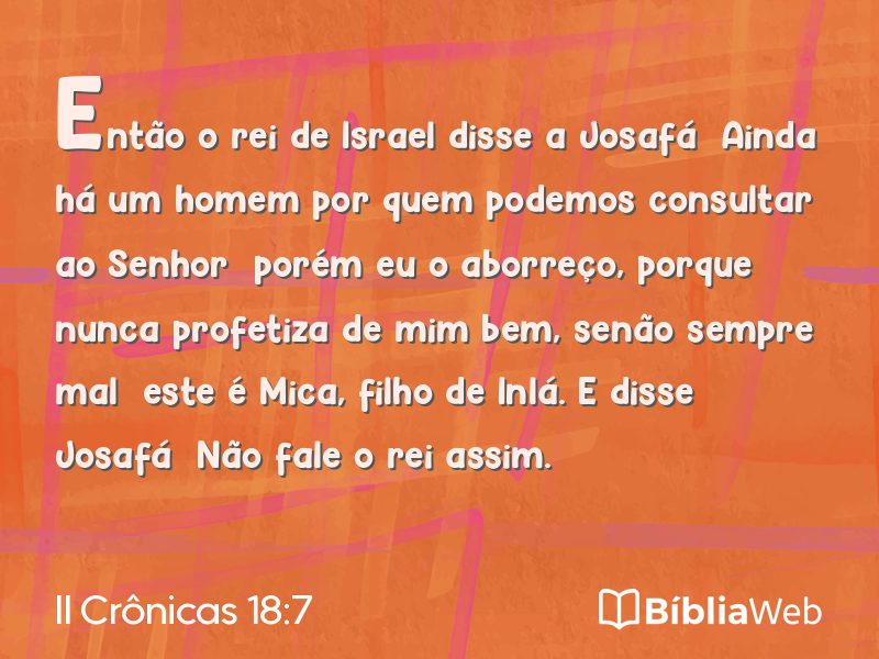 II Crônicas 18:7 em imagem para compartilhar