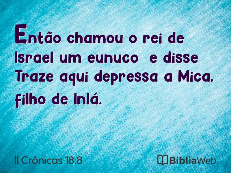 II Crônicas 18:8 em imagem para compartilhar