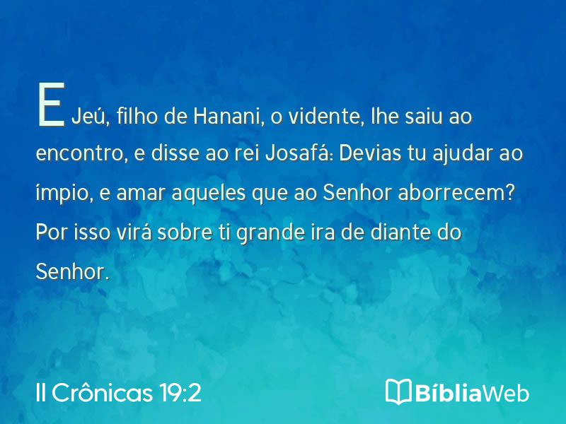 II Crônicas 19:2 em imagem para compartilhar