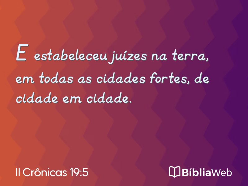 II Crônicas 19:5 em imagem para compartilhar