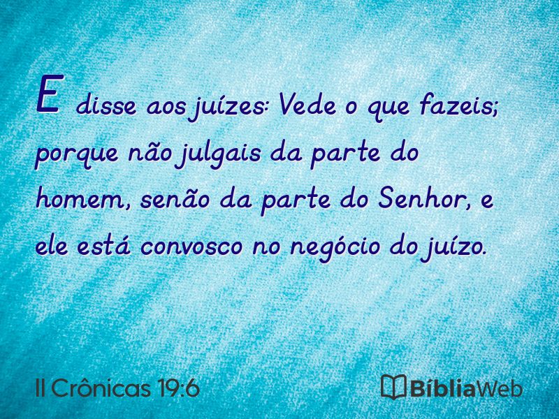 II Crônicas 19:6 em imagem para compartilhar