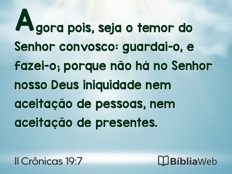 II Crônicas 19:7 em imagem para compartilhar