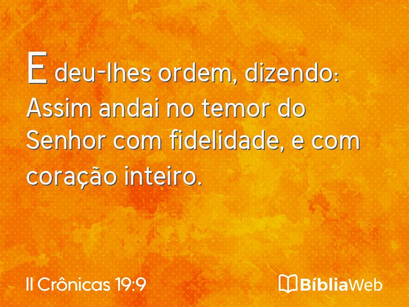 II Crônicas 19:9 em imagem para compartilhar