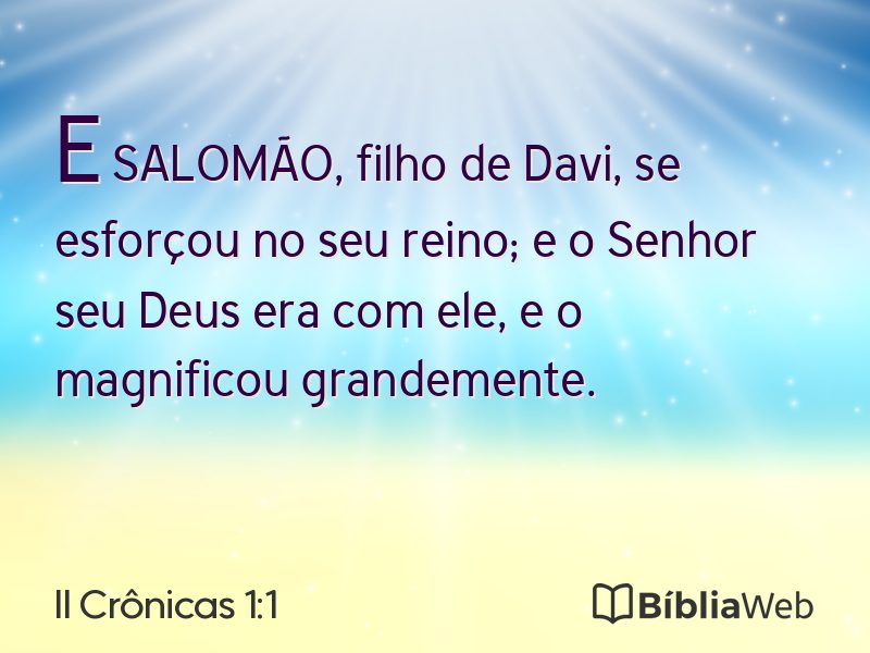 II Crônicas 1:1 em imagem para compartilhar