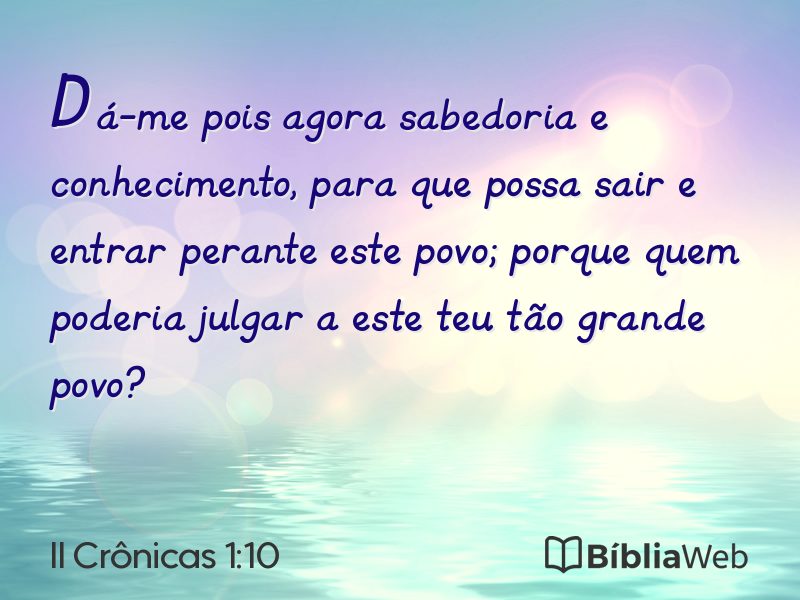 II Crônicas 1:10 em imagem para compartilhar