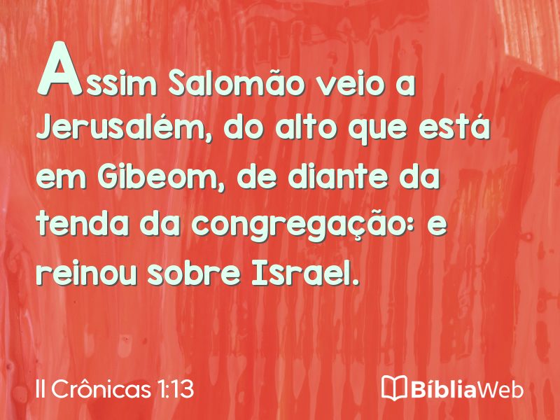 II Crônicas 1:13 em imagem para compartilhar
