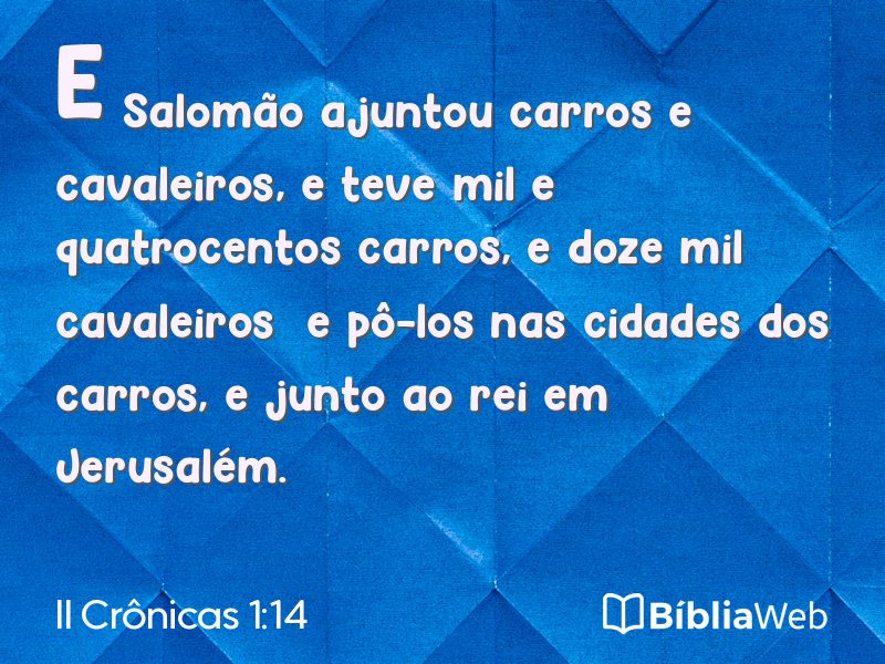 II Crônicas 1:14 em imagem para compartilhar