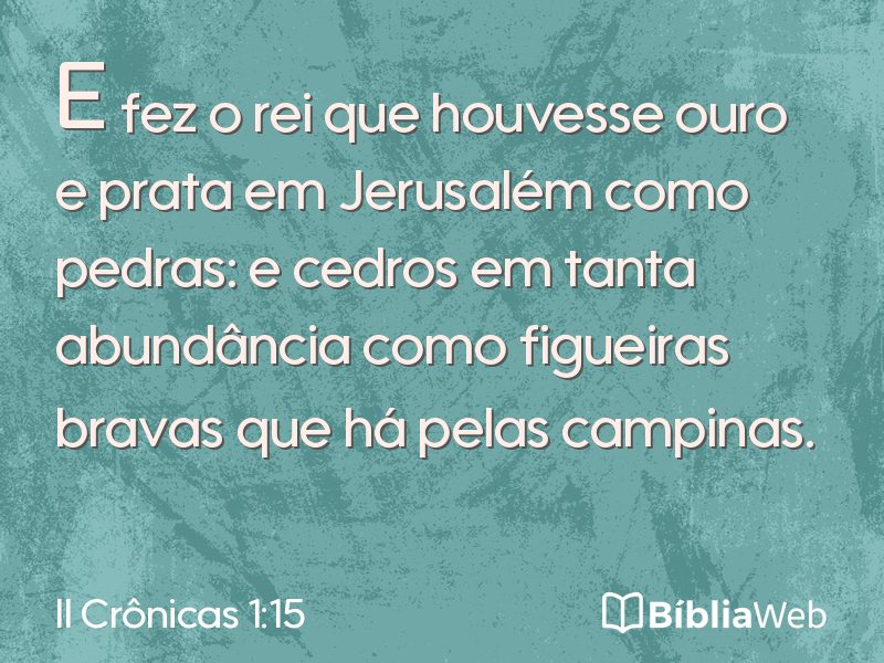 II Crônicas 1:15 em imagem para compartilhar