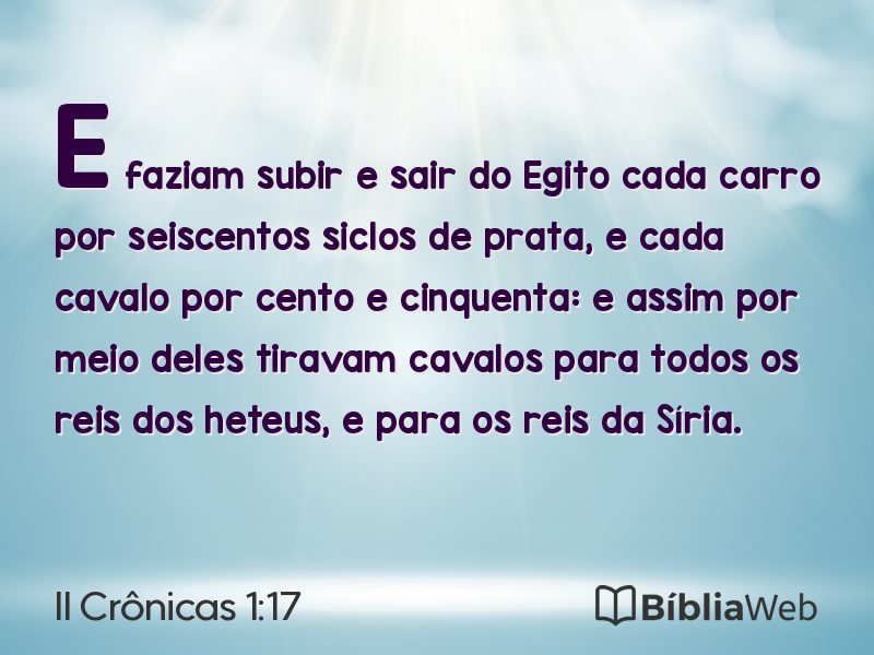 II Crônicas 1:17 em imagem para compartilhar
