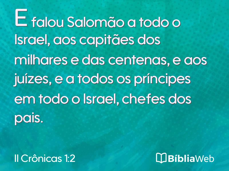 II Crônicas 1:2 em imagem para compartilhar