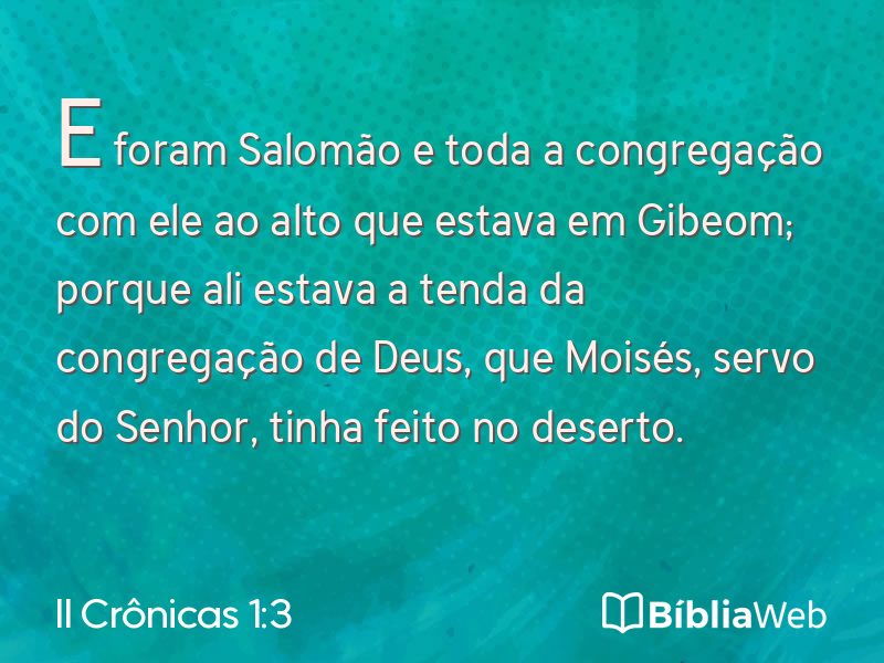 II Crônicas 1:3 em imagem para compartilhar