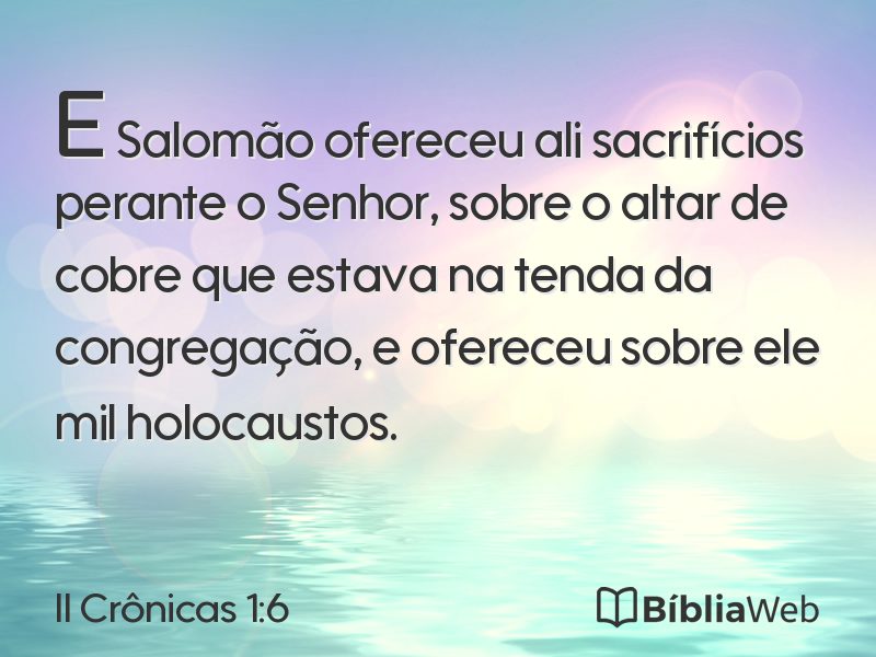 II Crônicas 1:6 em imagem para compartilhar