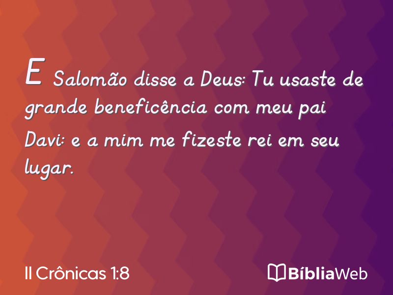 II Crônicas 1:8 em imagem para compartilhar