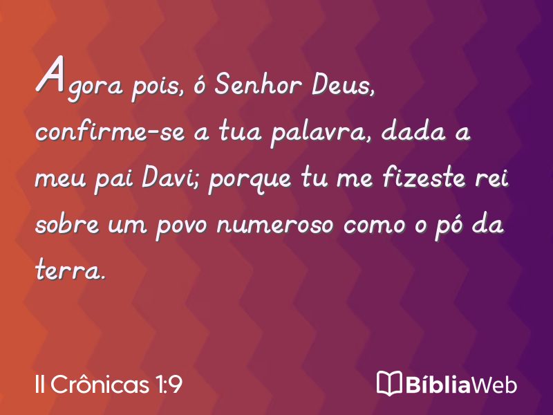 II Crônicas 1:9 em imagem para compartilhar