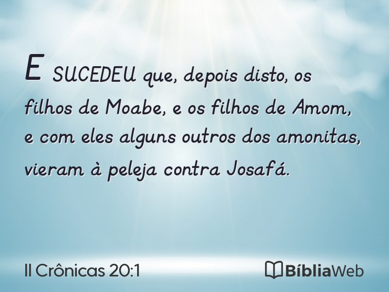 II Crônicas 20:1 em imagem para compartilhar