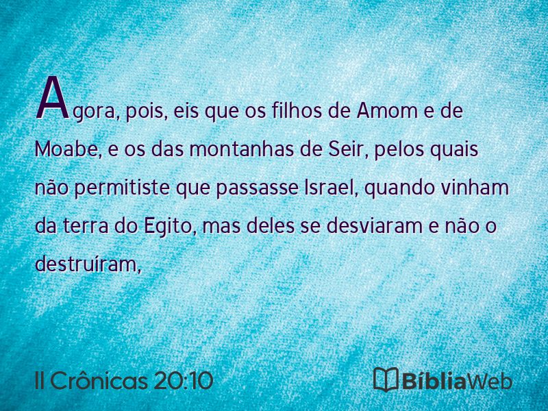II Crônicas 20:10 em imagem para compartilhar