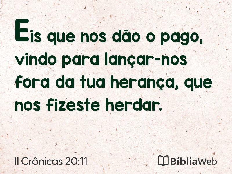 II Crônicas 20:11 em imagem para compartilhar