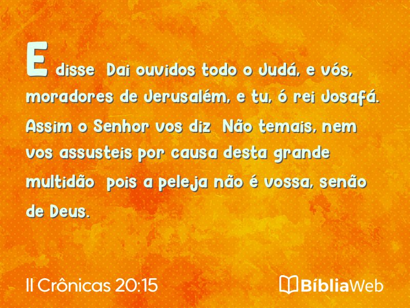 II Crônicas 20:15 em imagem para compartilhar
