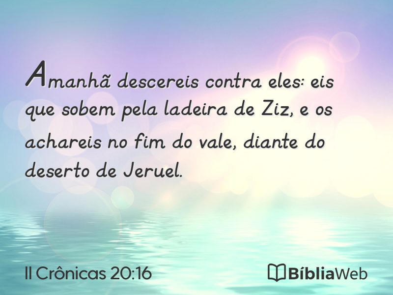 II Crônicas 20:16 em imagem para compartilhar