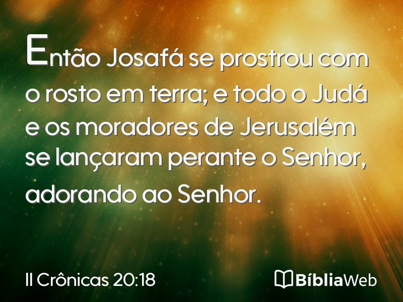 II Crônicas 20:18 em imagem para compartilhar