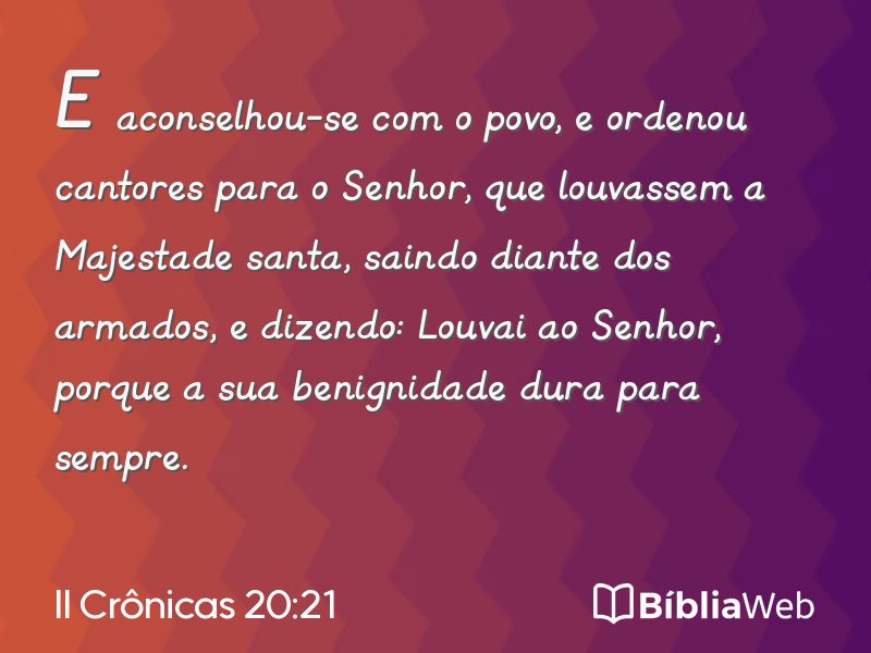 II Crônicas 20:21 em imagem para compartilhar