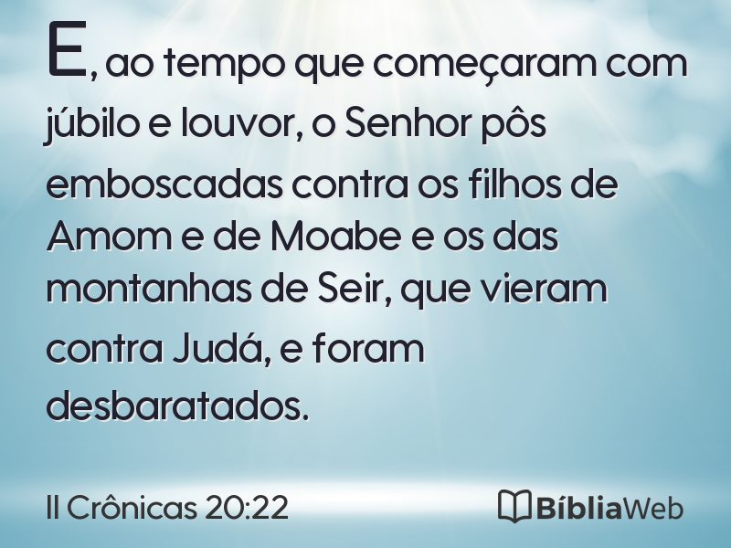 II Crônicas 20:22 em imagem para compartilhar
