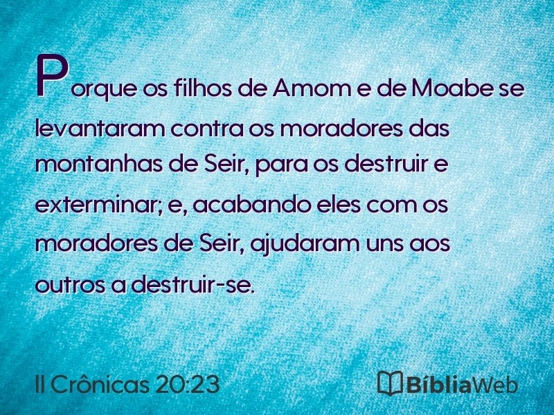 II Crônicas 20:23 em imagem para compartilhar