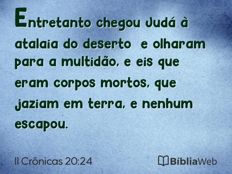 II Crônicas 20:24 em imagem para compartilhar