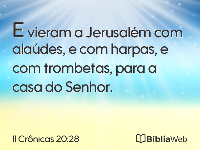 II Crônicas 20:28 em imagem para compartilhar