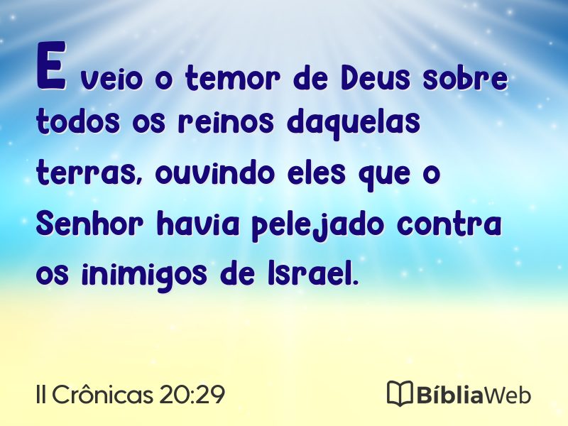 II Crônicas 20:29 em imagem para compartilhar