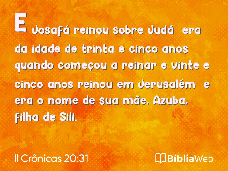 II Crônicas 20:31 em imagem para compartilhar