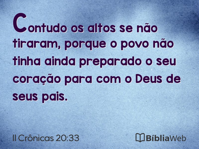 II Crônicas 20:33 em imagem para compartilhar