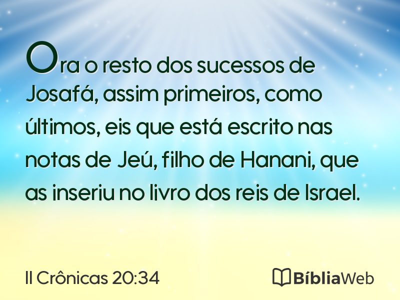 II Crônicas 20:34 em imagem para compartilhar