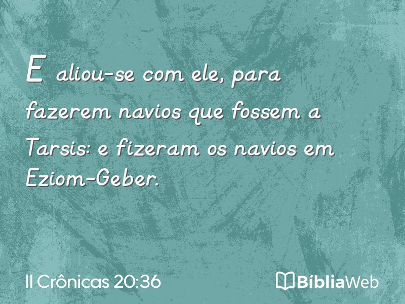 II Crônicas 20:36 em imagem para compartilhar