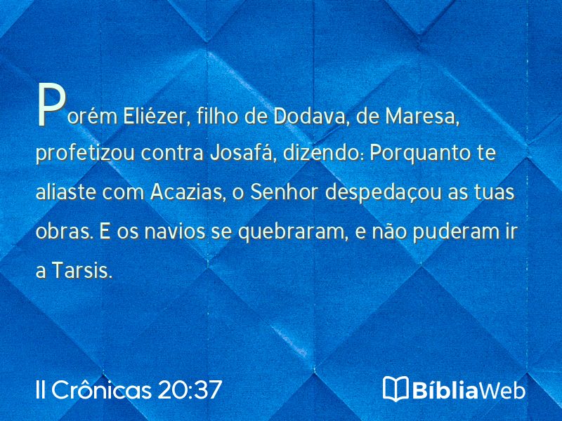 II Crônicas 20:37 em imagem para compartilhar